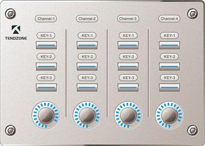 Ohjauspaneeli, jossa on nupit ja painikkeet
